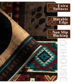 YIHOUSE Rustic Cabin Area Rug 8x10,Machine Washable Lodge Bear Rug,Non-Slip Low Pile Print Pattern Southwestern Rug for Living Room Bedroom