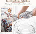 OPPODREAM Soft Area Rugs 5', Persian-Inspired Washable Rug, Cream White & Blue