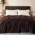 Exclusivo Mezcla Fuzzy Plush Fleece Bed Blanket Twin XL Size, Coffee
