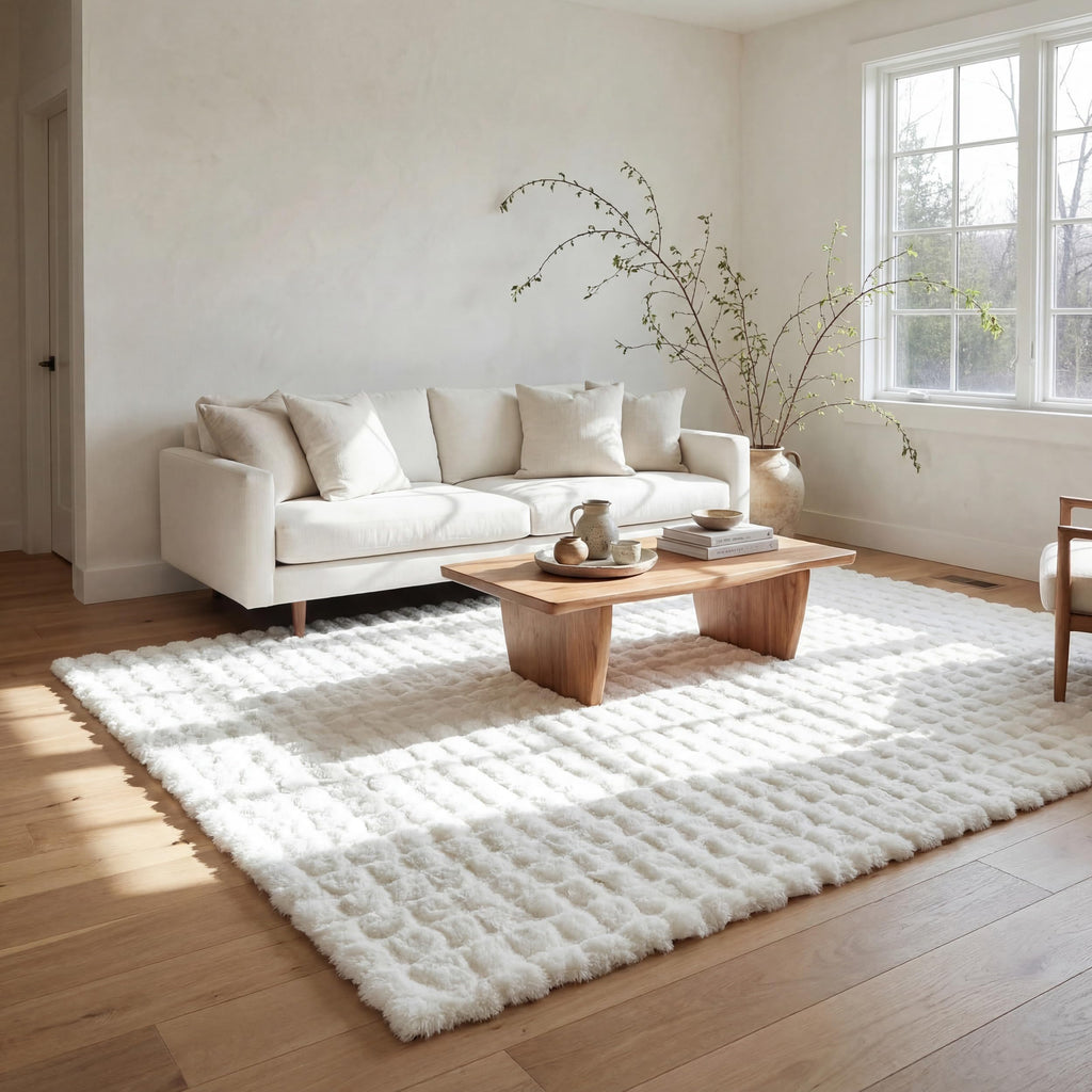 nuLOOM Jeni Off White Checkered Washable Area Rug, 8' x 10'