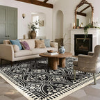 Latte&Fog 5x7 Area Rugs for Living Room Bedroom, Vintage Washable Rug, Boho Non Slip Low Pile Carpet for Dining Room, Office, Dorm, Classroom, Farmhouse and Home Office