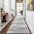 3x14 Washable Hallway Runner Rug: Extra Long Runners for Entryway Living Room Dining Room - Stain and Water Resistant Rugs with Non-Slip Backing - Soft Low-Pile Carpet 14ft Grey