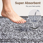 70x24 Long Bathroom Rugs Washable Non Slip, Grey Bath Mat for Bathroom Floor Tub, Soft Absorbent Quick Dry Mats for Shower,Bathtub,Home Decor