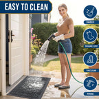 Smiry Front Door Mat Outside Entrance, Low Profile Rubber Doormat, 59x20