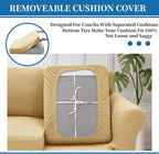 XINEAGE 2026 New 2 Pieces Chair Covers with Arms Super Stretch Chair Slipcover for Living Room Pet Dog Universal Slip Cover Anti Slip Armchair Furniture Protector (Beige), 31"-46"(1 Cushion)
