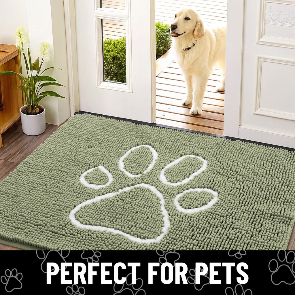Smiry Dog Door Mat for Muddy Paws, Absorbent Non Slip Dirt Trapper, 59x35