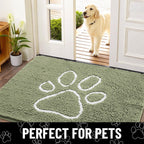 Smiry Dog Door Mat for Muddy Paws, Absorbent Non Slip Dirt Trapper, 24x16