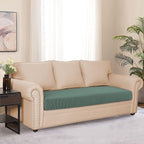 Water Repellent Sofa Seat Cushion Covers for Living Room 3 Seater, Stretch Couch Cushion Slipcovers Reversible Furniture Protector (Large, Matcha Green)