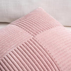 Fancy Homi 2 Packs Blush Pink Euro Decorative Throw Pillow Covers 28x28 Inch for Couch Bed Sofa, Farmhouse Boho Home Decor, Soft Corss Corduroy Patchwork Textured Square Cushion Case 71x71 cm