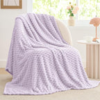 BEDELITE Fleece Blanket - 3D Jacquard Decorative Lavender Fog Throw Blankets for Couch & Bed, Soft and Cozy Warm Plush Fluffy Blanket All Seasons Suitable, 50x60Inches