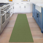 KOZYFLY Runners for Hallways 2x8 ft Washable Kitchen Runner Non Slip Rubber Backed Hall Runners Cotton Entryway Runner Rugs Floor Carpet for Indoor Backdoor Bedroom Kitchen, Bright Green/Earthy Green