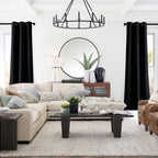 NICETOWN Black Doorway Curtains 80 inch Length 2 Panels Set - Grommet Thermal Insulated Blackout Window Treatments Sound Blocking Drapes for Living Room/Bedroom, W40 x L80