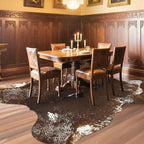 AROGAN Western Decor Faux Fur Cowhide Rug, 6.2x7 Feet Premium Animal Skin Cow Hide Rug, Durable Cow Print Rugs for Wall Decor, Western Floor Carpet for Bedroom Living Room, Spotted Brown