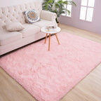 Chicrug Soft Area Rugs for Bedroom Living Room Plush Fluffy Rug 4x6 Feet, Shag Furry Area Rug Carpet Non Shedding for Nursery Children Kids Girls Room Home Decorative, Pink