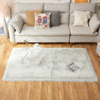 EasyJoy Ultra Soft Fluffy Shaggy Area Rug Faux Fur Rug Chair Cover Seat Pad Fuzzy Area Rug for Bedroom Floor Sofa Living Room (4 x 6 ft Rectangle, Light Grey