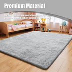 Shag Area Rug for Bedroom 5x8,Grey Fluffy Area Rugs for Living Room,Soft Fuzzy Rug Non-Shedding Indoor Plush Carpet for Kids Bedroom Nursery Dorm Home Decor