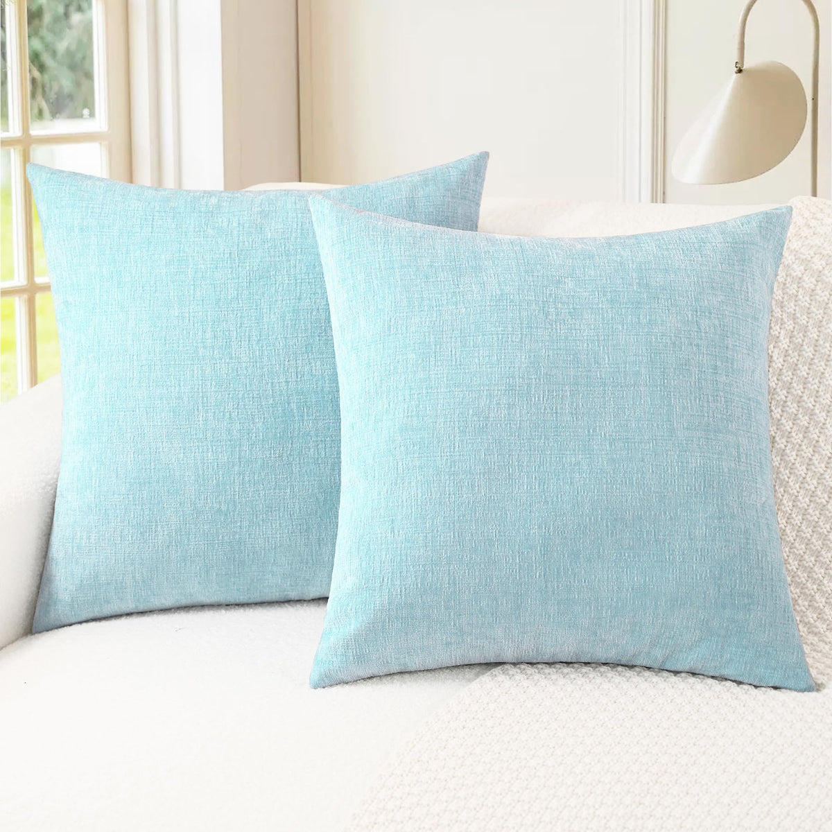 CaliTime Decorative Couch Throw Pillow Covers 20 X 20 Inches Light Taupe
