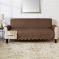 Great Bay Home Reversible Sofa Cover - Washable Slipcover Furniture Protector with Elastic Straps - Perfect for Kids & Pets - Quilted & Stitched Detail (Chocolate/Taupe)