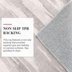 Lansny Modern Abstract Entryway Rug Indoor 2x3 Neutral Washable Non-Slip Soft Small Area Rug Light Beige and Grey Kitchen Mat Thin Print Faux Wool Floor Carpet for Entrance Bedroom