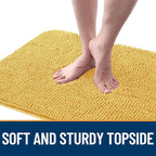 OLANLY Dog Door Mat for Muddy Paws 47x32, Absorbs Moisture and Dirt, Absorbent Non-Slip Washable Doormat, Quick Dry Chenille Mud Mat for Dogs, Entry Indoor Entryway Carpet for Inside Floor, Yellow