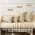MIULEE Pack of 2 Beige Throw Pillow Covers 18x18 Inch Soft Chenille Pillow Covers for Sofa Living Room Spring Home Decor Couch Solid Dyed Cases Not Pillow Inserts