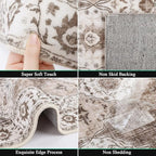 HEBE Hallway Runner Rug 2'x8' Washable Vintage Distressed Area Rugs Non Slip Laundry Rug Runner Boho Floor Carpet Runners for Hallways Entryway Laundry Room Kitchen Bathroom