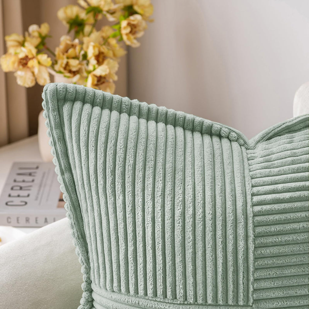 MIULEE Decorative Throw Pillow Covers for Couch 18x18 Inch Greyish Green