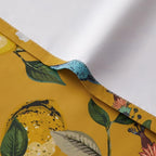 Topfinel Living Room Curtains 72 Inches Long Mustard Yellow Vintage Curtains & Drapes, Room Darkening Grommet Luxury Whimsical Floral Lemon Hummingbird Colorful Blackout Drapes for Living Room Bedroom