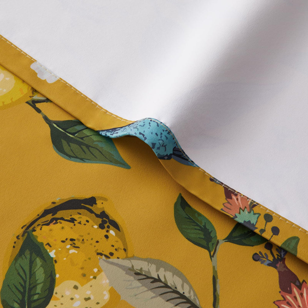 94 Inches Long Custom Satin Window Treatments,Retro Art Deco Floral Hummingbird Patterned Pretty Elegant Mustard Yellow Light Blocking Grommet Curtains Two Pages Curtains for Bedroom Playroom Room