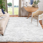 Goolela White Sheepskin Area Rug 8x10 Fluffy Fuzzy Furry Shag Rug for Living Room Bedroom Soft Faux Fur Rectangle