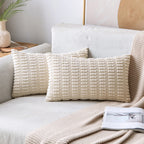MIULEE Corduroy Decorative Throw Pillow Covers 20x20 Crimson Pack of 2