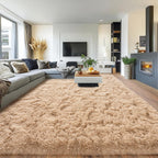 Pionblank 8x10 Rug for Living Room, Fluffy Plush Large Area Rug, Camel