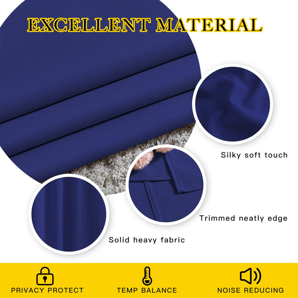 NICETOWN Blackout Curtain Panels 84 - Window Treatment Energy Saving Thermal Insulated Solid Grommet Blackout Drapes for Living Room (Navy Blue， 1 Pair， 52 by 84-Inch)