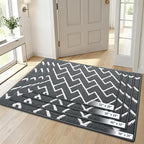 OLANLY Front Door Mat, Non-Slip Rubber Backing, Dirt Resistant and Absorbent, Washable, Easy to Clean Low-Profile Indoor Doormat for Back Door, Entryway, Inside Entrance, 59x35, Charcoal