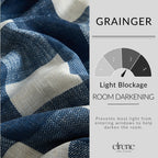 Threadmade Grainger Buffalo Check Blackout Window Curtain, Indigo - 52" W x 84" L