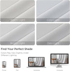 CUCRAF Blackout Curtains Room Darkening Window Curtain Panels, Rod Pocket Thermal Insulated Solid Drapes for Bedroom Living Room, Set of 2 Panels. 52 x 45 inch, Graywish White