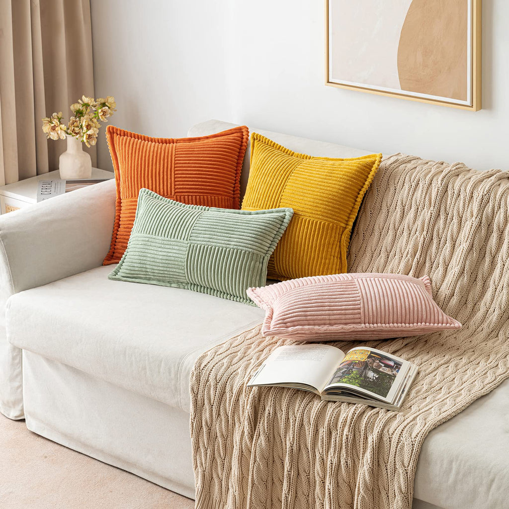 MIULEE Decorative Throw Pillow Covers for Couch 20x20 Inch Mustard Yellow