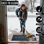 Yimobra Welcome Mat Outdoor Indoor, All-Season Waterproof Front Door Mat Outside Entrance, All-Weather Heavy Duty Non-Slip Doormat, Low Profile Porch Patio Entrance Mats, 60x36, Blue