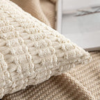 MIULEE Lumbar Corduroy Decorative Throw Pillow Covers 22x14 Cream White