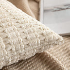 MIULEE Pack of 2 Corduroy Decorative Lumbar Throw Pillow Covers 24x14 Inch Soft Boho Striped Pillow Covers Modern Farmhouse Home Decor for Sofa Living Room Couch Bed Cream White
