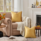 GIGIZAZA Golden Velvet Pillow Covers 22x22 Decorative Pillows Pack of 2