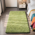 3x5 Area Rug for Bedroom,Grass Green Fluffy Shag Rug Small Rug Plush Carpet