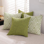 HPUK Throw Pillow Covers 20x20, 4 Pack, Green Textured Couch Pillow Covers