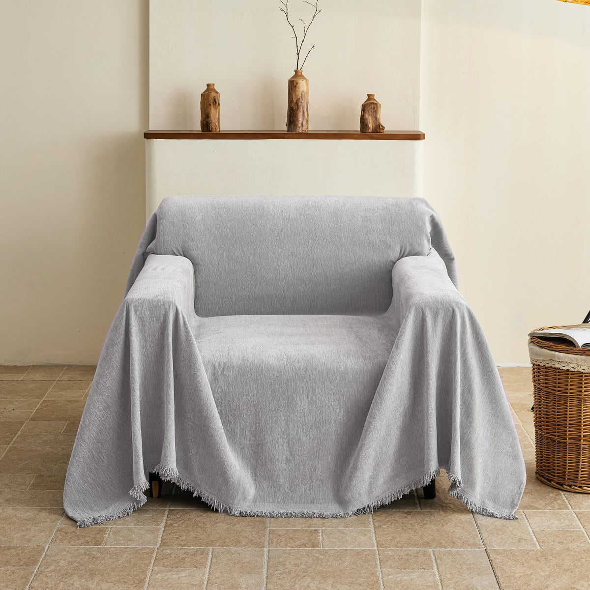KaviKon Couch Cover for Sofa, Boho Sofa Covers Washable 3 Cushion for Dogs
