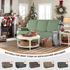 VANSOFY Waterproof Recliner Couch Covers, Sofa Covers Non-Slip 1-Piece Washable Reclining Sofa Cover Furniture Protector with Elastic Straps Pocket for Dogs, Pets(Bean Green,3 Seater)