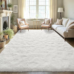 LOCHAS Ultra Soft Indoor Modern Area Rugs Fluffy Living Room Carpets for Children Bedroom Home Decor Nursery Rug 6x9 Feet, Cream
