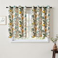 Topfinel Kitchen Curtains 45 Inch Length Beige Vintage Blackout Curtains for Cafe Kitchen Short Grommet Luxury Whimsical Floral Hummingbird Patterned 45 Inches Long for Living Room Bedroom