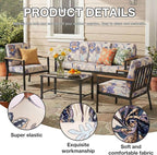 hyha 8Pcs Patio Cushion Covers, Stretch Outdoor Couch Cushion Covers, Washable Outdoor Chair/Sofa Slipcovers for Patio Furniture Cushions Protector with Elastic Bottom(Vintage Flower,Cover Only)