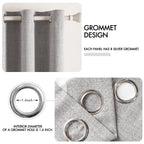 MIULEE 100% Blackout Linen Curtains for Bedroom 52x96 Inches Light Gray