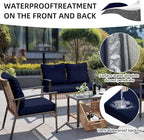 14Pcs Outdoor Cushion Covers, Patio Cushion Covers,Stretch Elastic Slipcovers, Replacement Washable & Reusable Furniture Protector for Patio Couch (Navy Bluey,Cover Only)